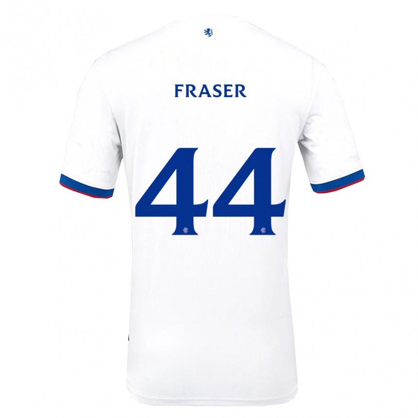 גברים כדורגל רובי פראזר #44 לבן אדום כחול הרחק ג'רזי 2025/26