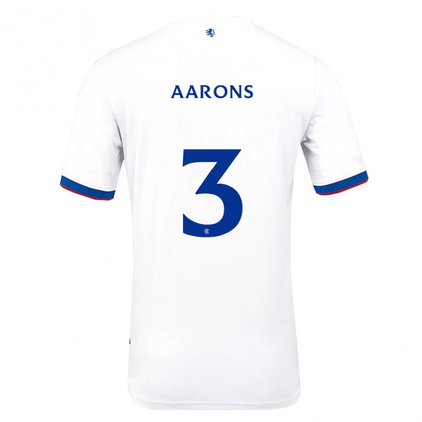 גברים כדורגל מקס ארונס #3 לבן אדום כחול הרחק ג'רזי 2025/26