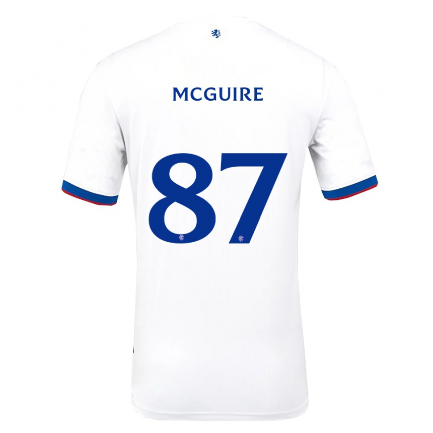 גברים כדורגל Rydnn Mcguire #87 לבן אדום כחול הרחק ג'רזי 2025/26