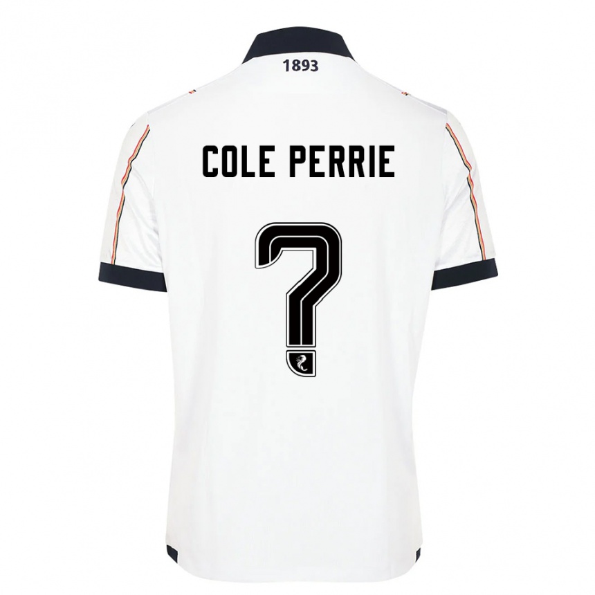 גברים כדורגל Cole Perrie #0 לבן כחול נייבי אדום הרחק ג'רזי 2025/26
