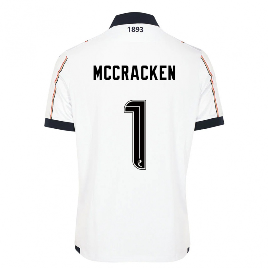 גברים כדורגל ג'ון מקראקן #1 לבן כחול נייבי אדום הרחק ג'רזי 2025/26
