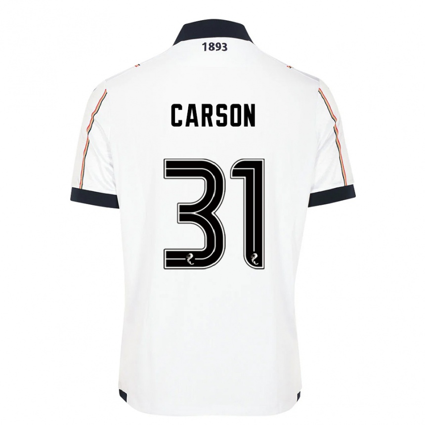 גברים כדורגל טרבור קרסון #31 לבן כחול נייבי אדום הרחק ג'רזי 2025/26