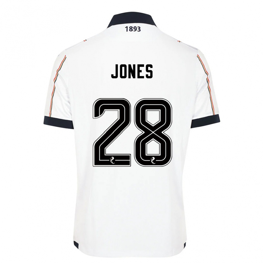 גברים כדורגל Callum Jones #28 לבן כחול נייבי אדום הרחק ג'רזי 2025/26