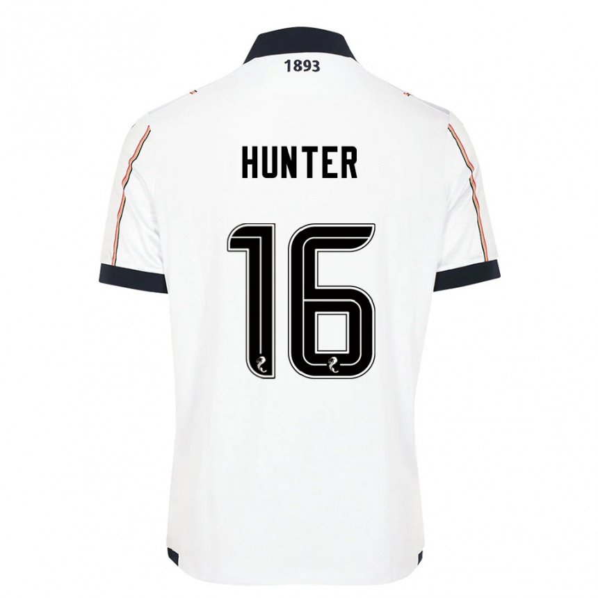 גברים כדורגל Michael Hunter #16 לבן כחול נייבי אדום הרחק ג'רזי 2025/26