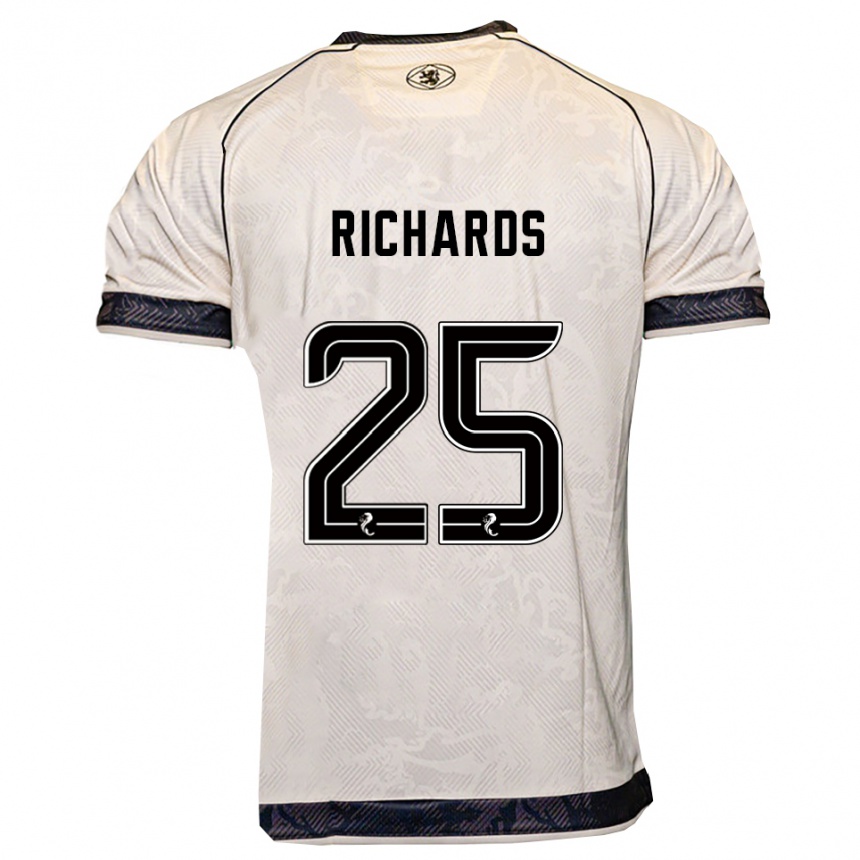 גברים כדורגל Dave Richards #25 לבן שחור הרחק ג'רזי 2025/26