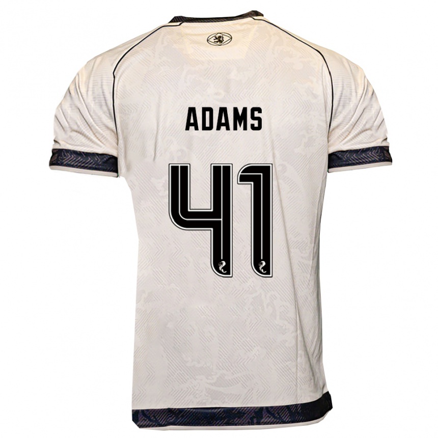 גברים כדורגל רואיירי אדמס #41 לבן שחור הרחק ג'רזי 2025/26