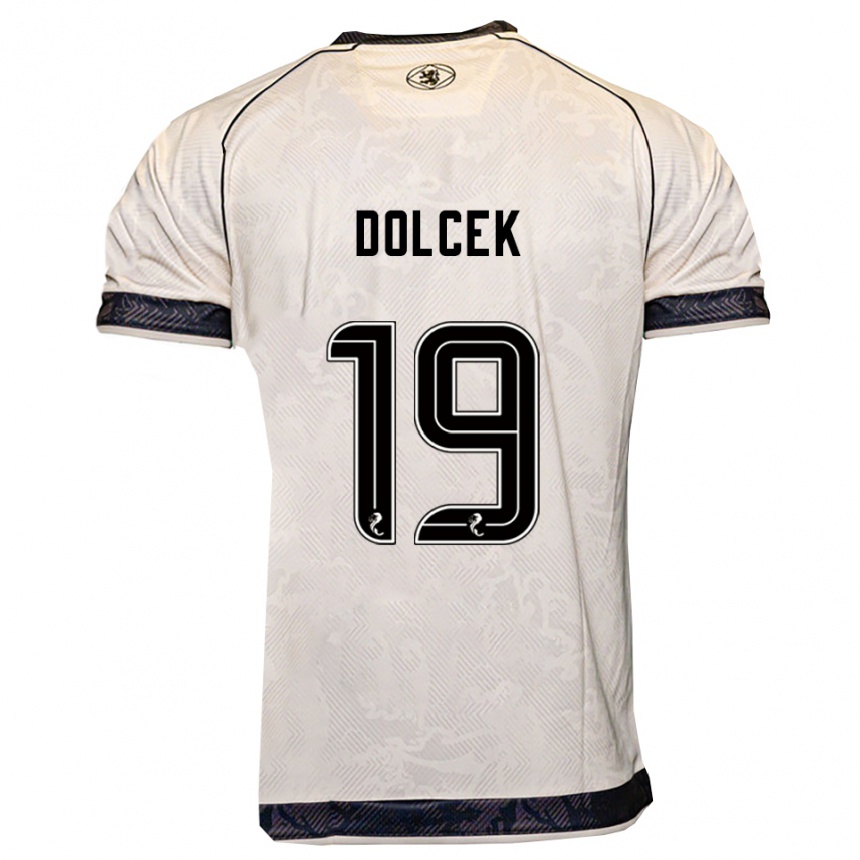 גברים כדורגל Ivan Dolcek #19 לבן שחור הרחק ג'רזי 2025/26