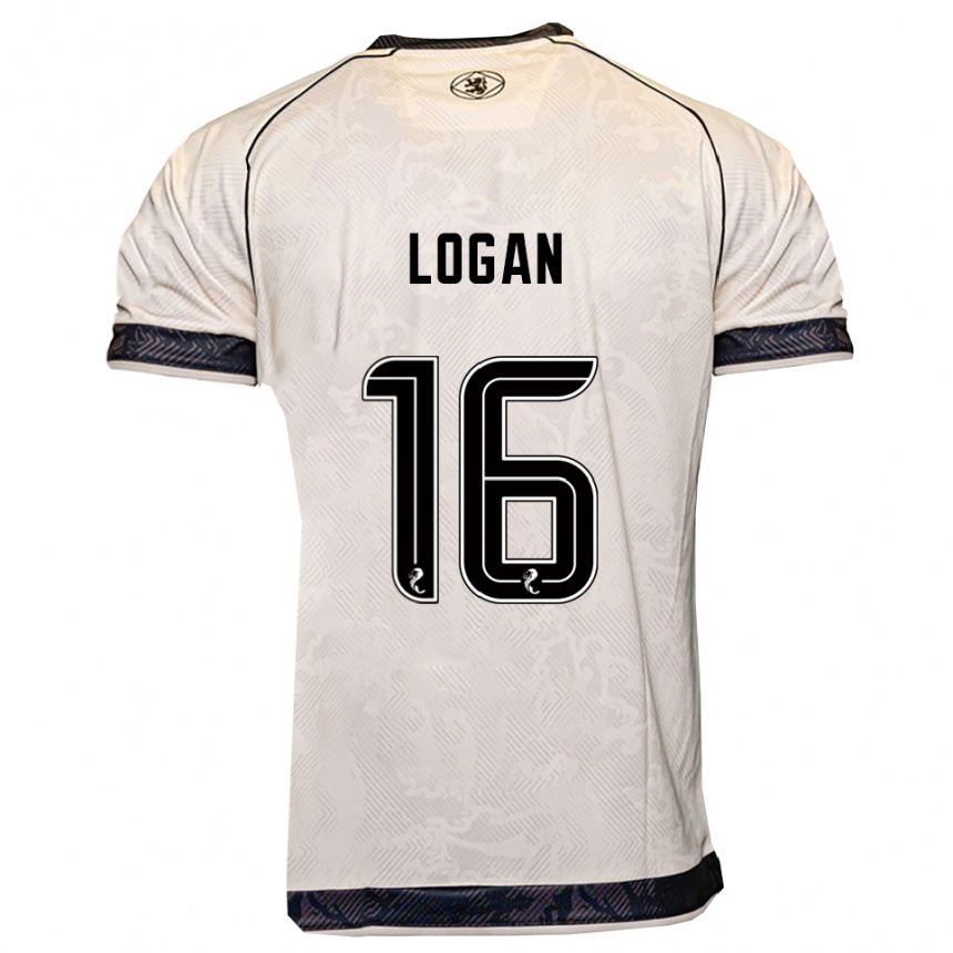 גברים כדורגל Alex Logan #16 לבן שחור הרחק ג'רזי 2025/26