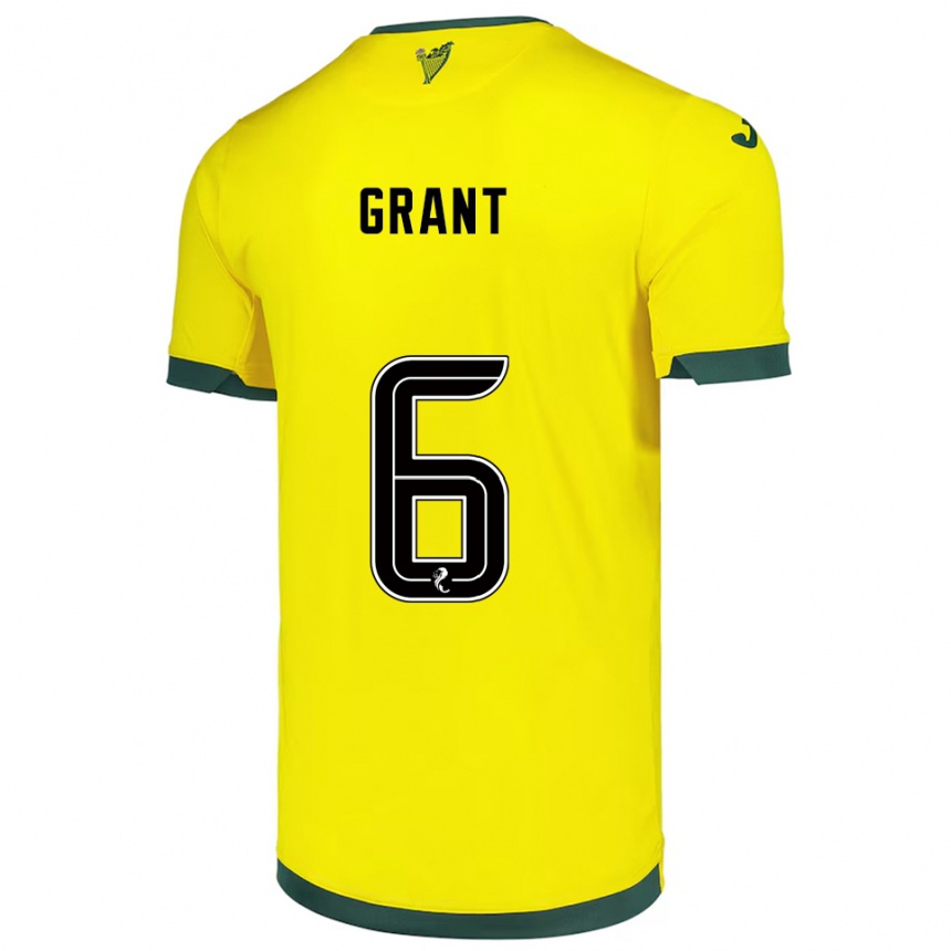 גברים כדורגל קיארה גרנט #6 צהוב ירוק הרחק ג'רזי 2025/26