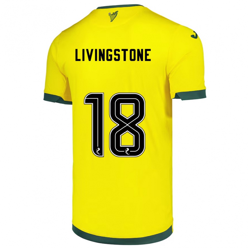 גברים כדורגל רוזי ליווינגסטון #18 צהוב ירוק הרחק ג'רזי 2025/26