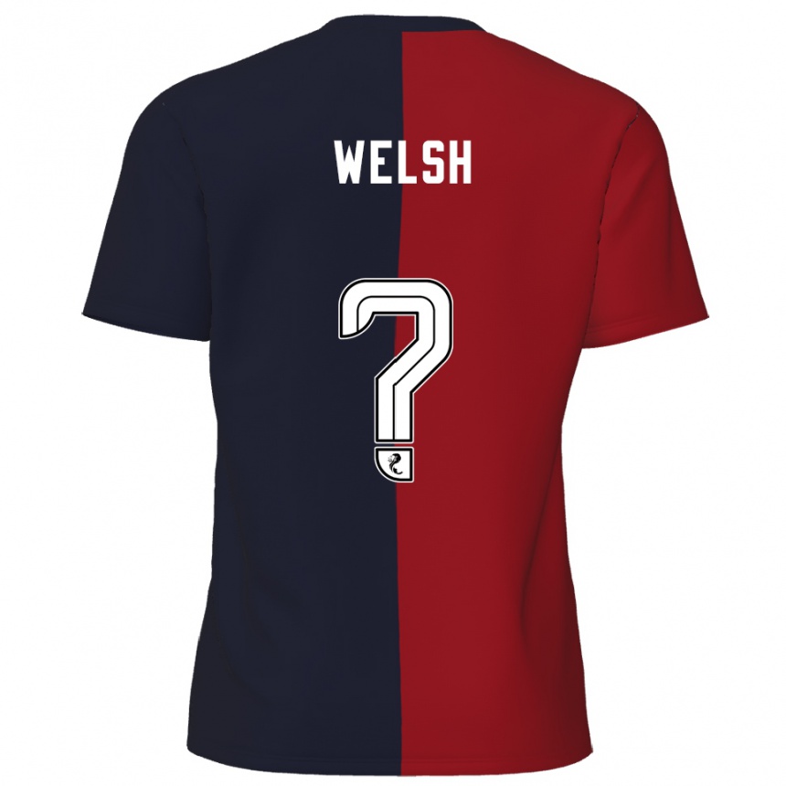 גברים כדורגל Cobi Welsh #0 אדום כחול נייבי הרחק ג'רזי 2025/26