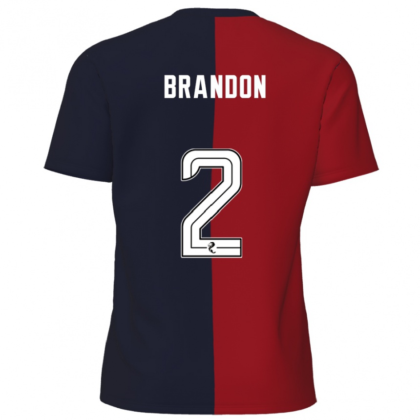 גברים כדורגל ג'יימי ברנדון #2 אדום כחול נייבי הרחק ג'רזי 2025/26