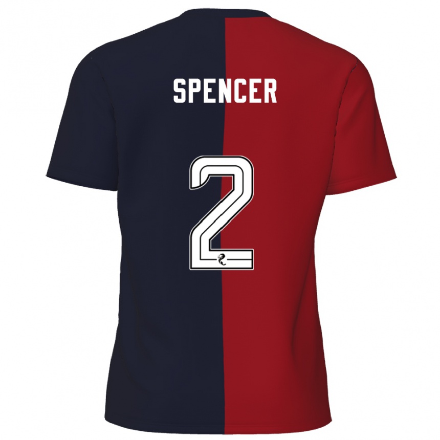 גברים כדורגל Joe Spencer #2 אדום כחול נייבי הרחק ג'רזי 2025/26