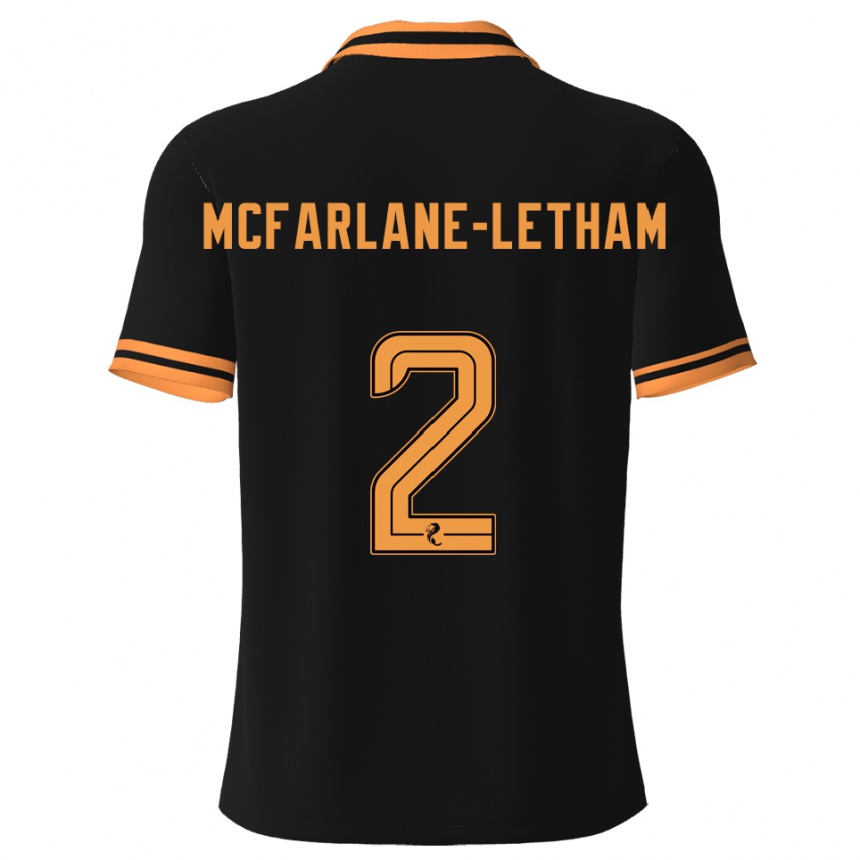 גברים כדורגל Jay Mcfarlane-Letham #2 שחור צהוב הרחק ג'רזי 2025/26