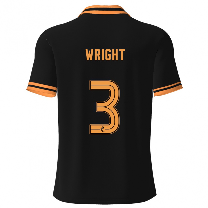 גברים כדורגל Duncan Wright #3 שחור צהוב הרחק ג'רזי 2025/26