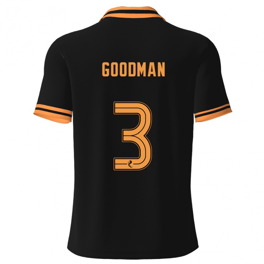 גברים כדורגל Mya Goodman #3 שחור צהוב הרחק ג'רזי 2025/26