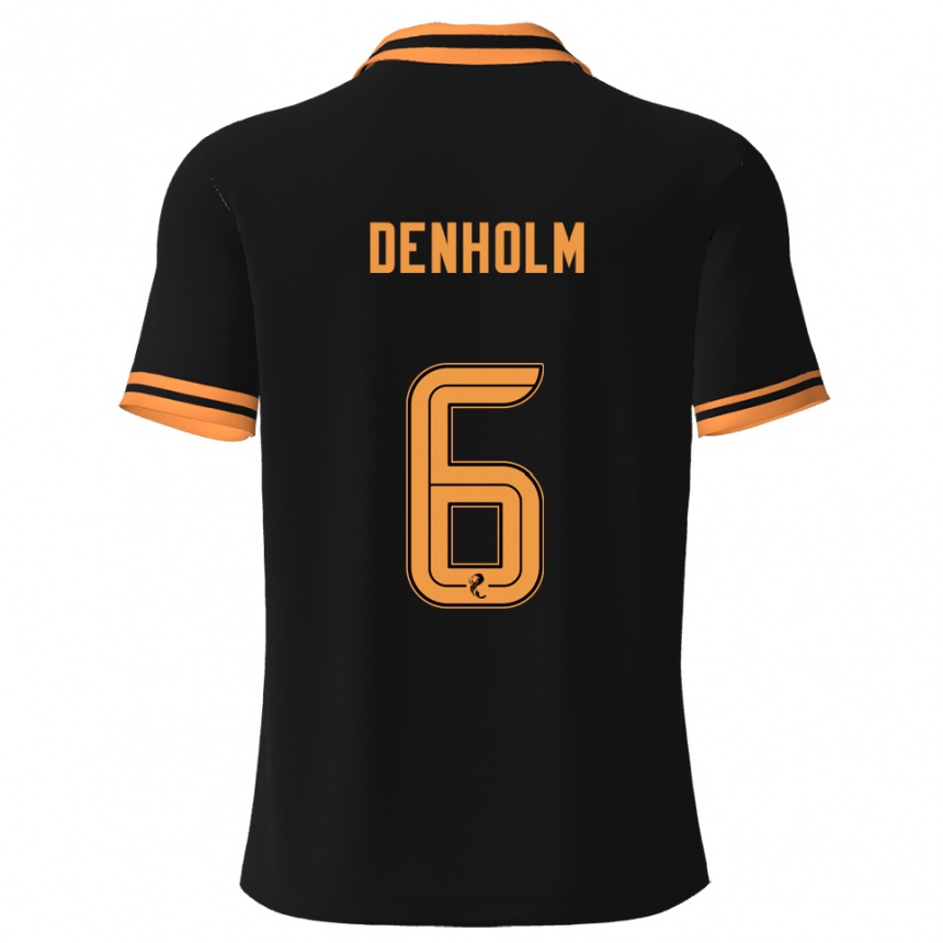 גברים כדורגל איידן דנהולם #6 שחור צהוב הרחק ג'רזי 2025/26