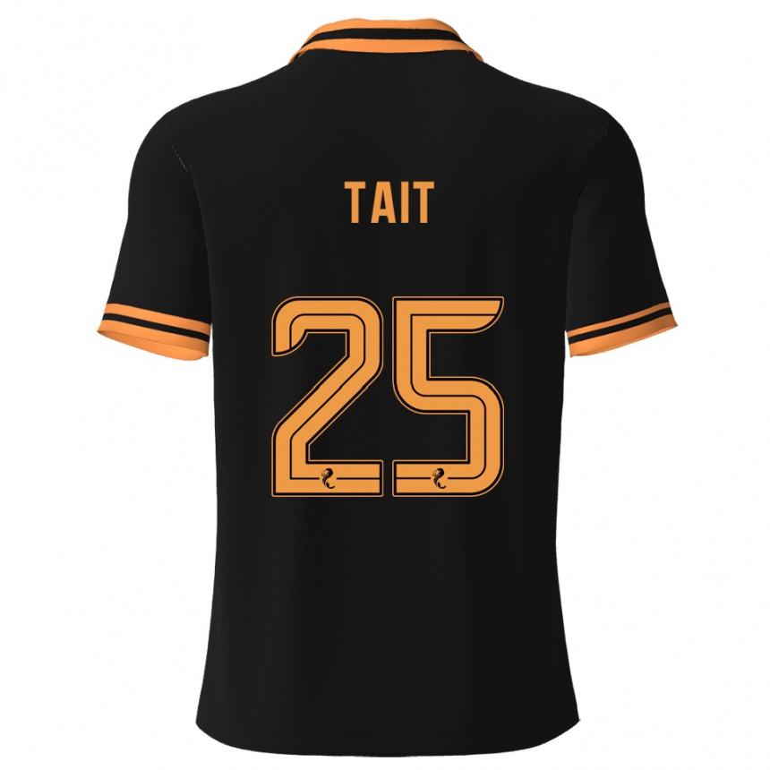 גברים כדורגל מקולי טייט #25 שחור צהוב הרחק ג'רזי 2025/26