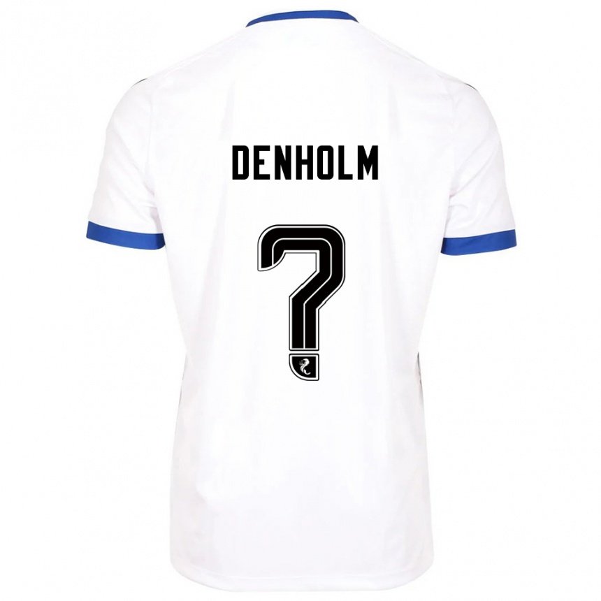 גברים כדורגל Ben Denholm #0 לבן כחול הרחק ג'רזי 2025/26