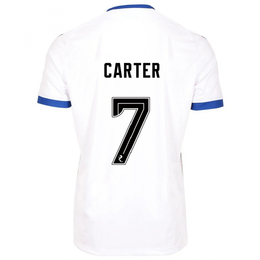 גברים כדורגל Nicole Carter #7 לבן כחול הרחק ג'רזי 2025/26