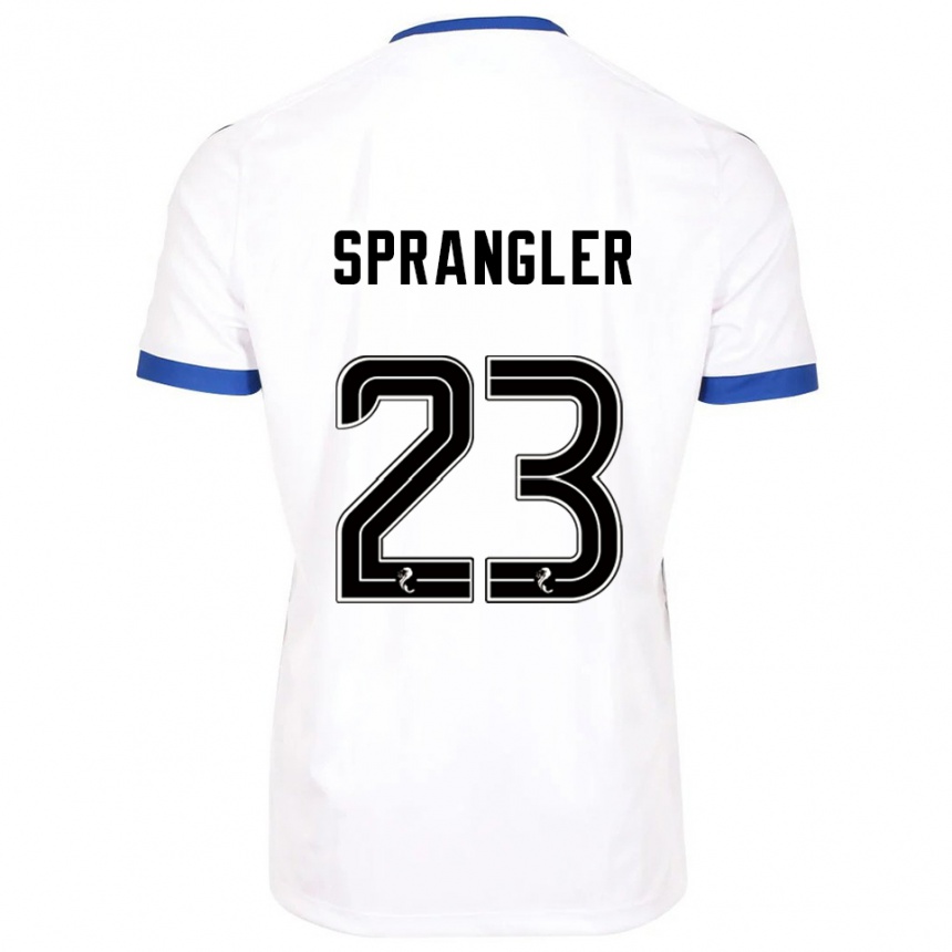 גברים כדורגל סוון שפראנגלר #23 לבן כחול הרחק ג'רזי 2025/26