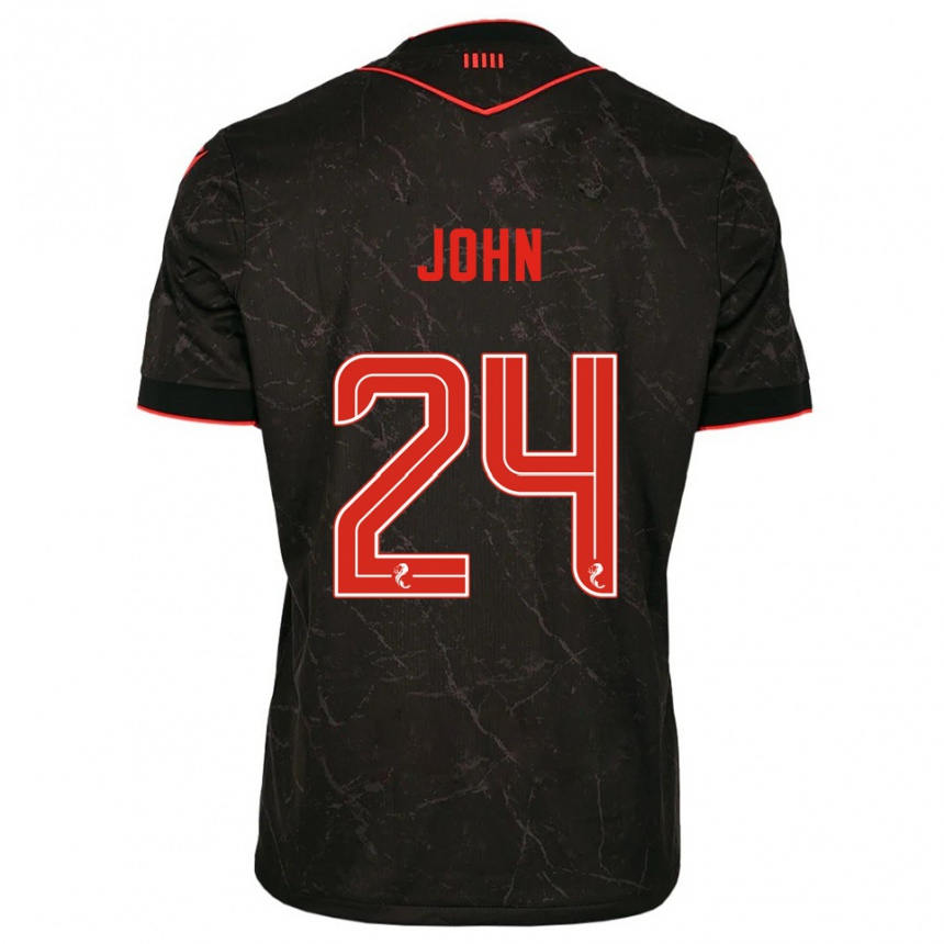 גברים כדורגל דקלן ג'ון #24 שחור אדום הרחק ג'רזי 2025/26