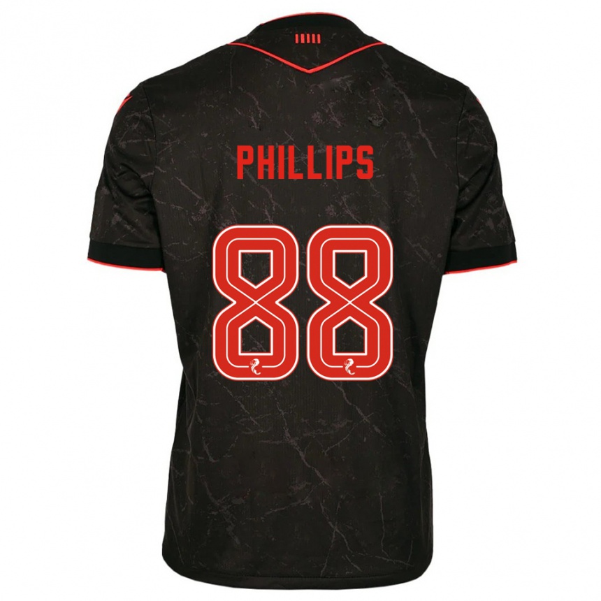 גברים כדורגל קיליאן פיליפס #88 שחור אדום הרחק ג'רזי 2025/26