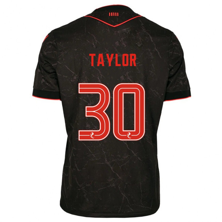 גברים כדורגל פראזר קמרון טיילור #30 שחור אדום הרחק ג'רזי 2025/26