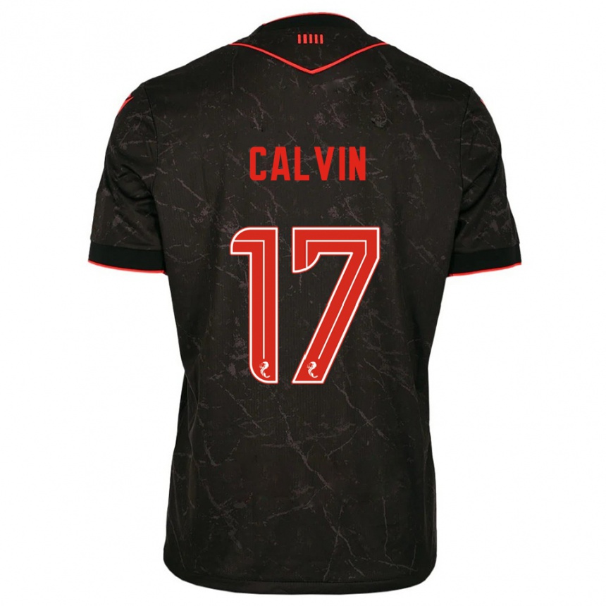 גברים כדורגל Jalmaro Calvin #17 שחור אדום הרחק ג'רזי 2025/26