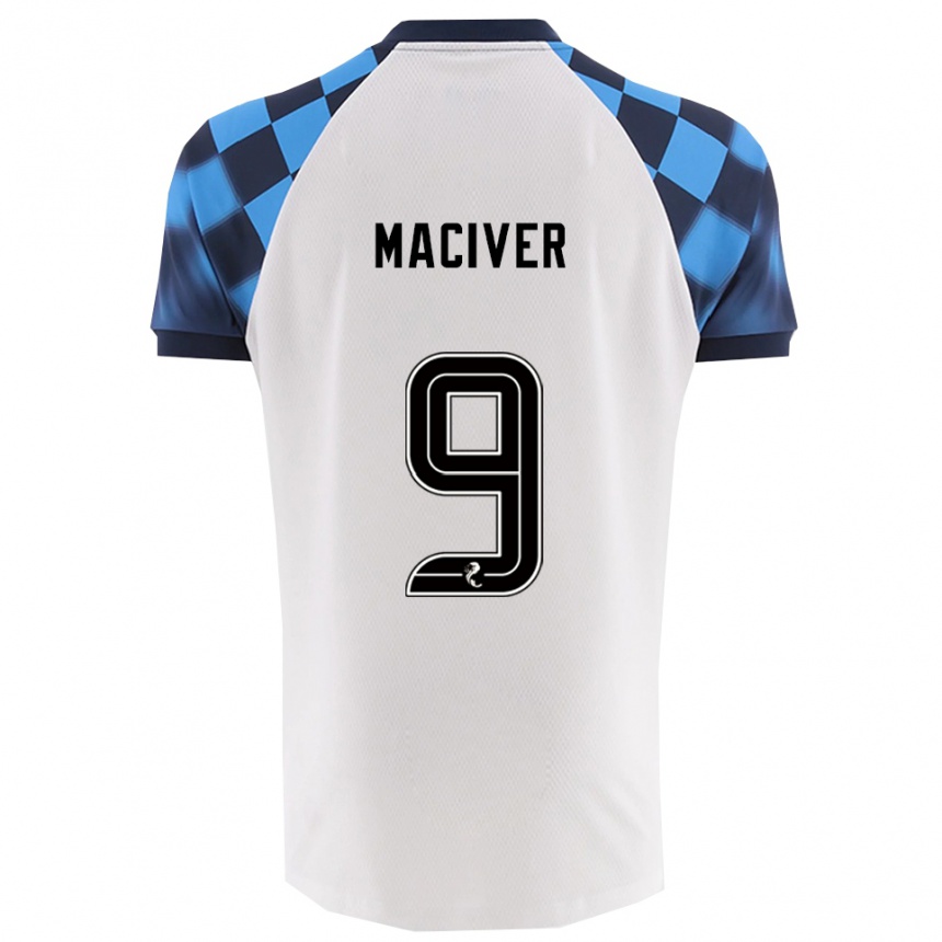 גברים כדורגל רוס מקייבר #9 לבן תכלת הרחק ג'רזי 2025/26