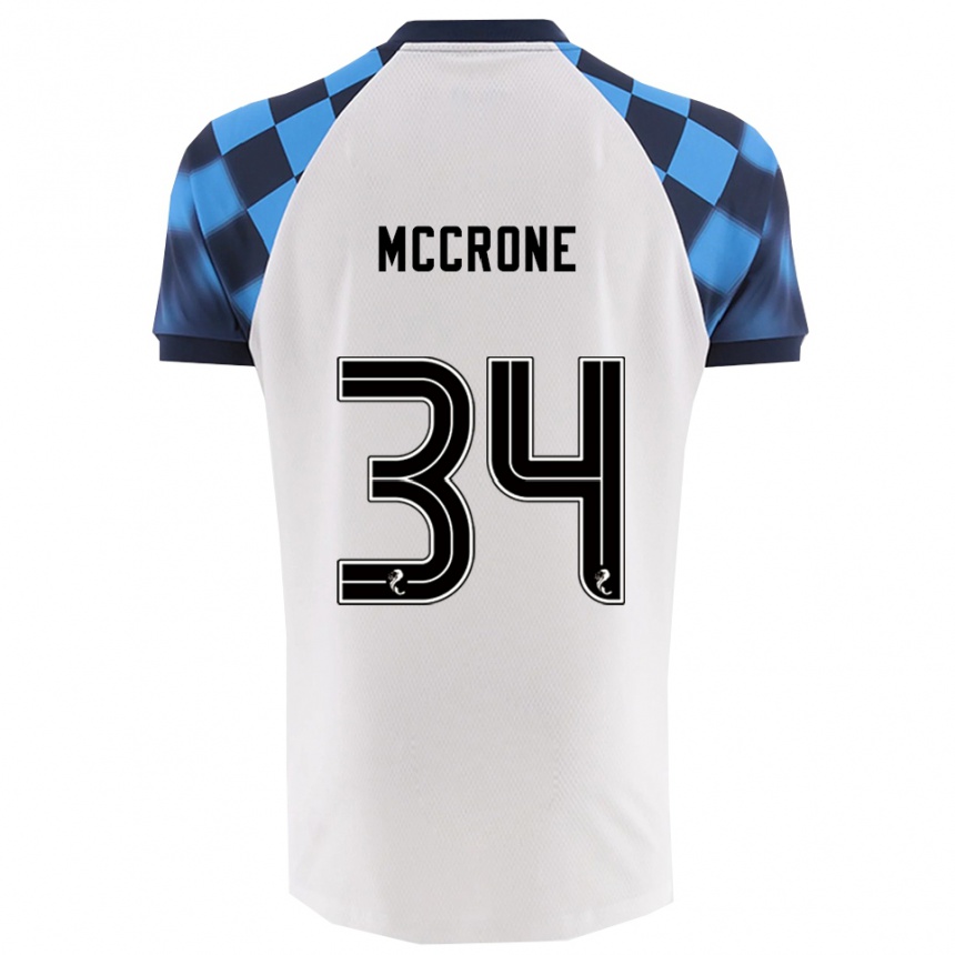 גברים כדורגל Caelan Mccrone #34 לבן תכלת הרחק ג'רזי 2025/26