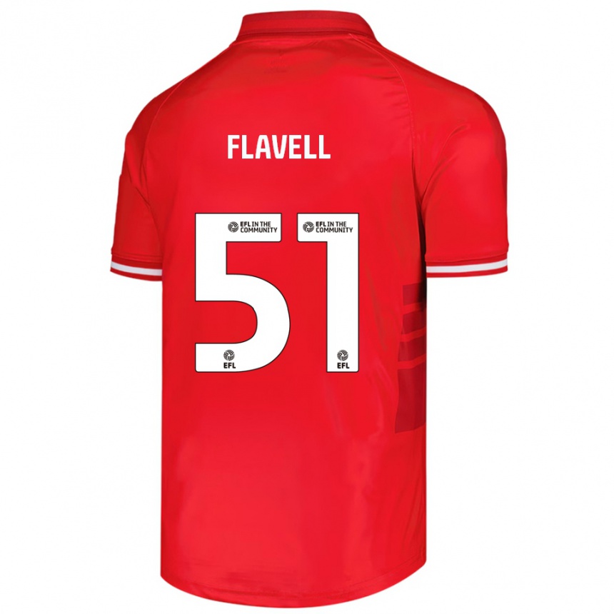 נשים כדורגל Kieran Flavell #51 אדום לבן ג'רזי ביתית 2025/26