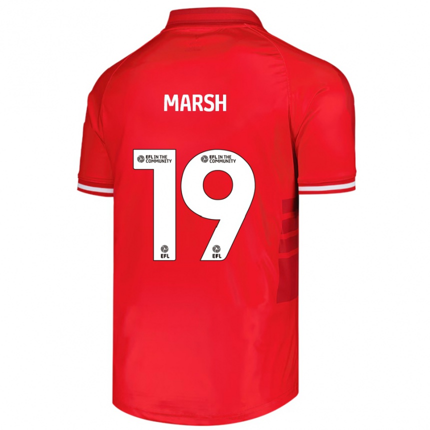 נשים כדורגל איידן מארש #19 אדום לבן ג'רזי ביתית 2025/26