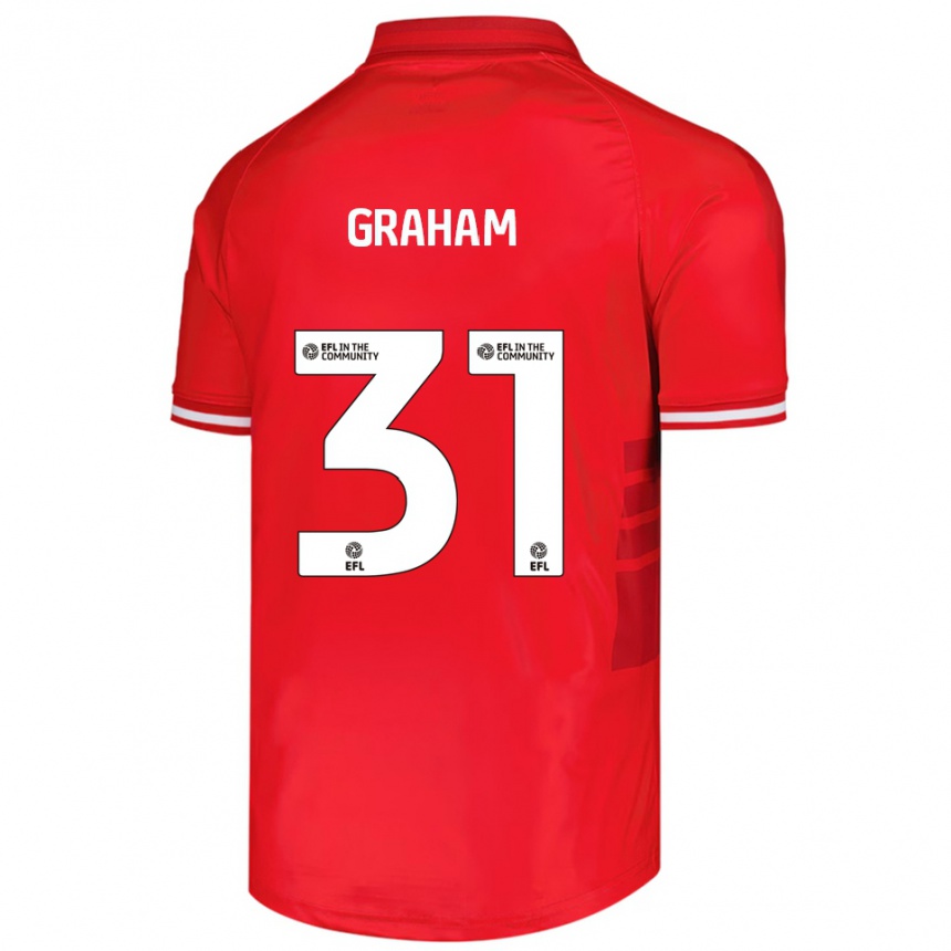 נשים כדורגל Kieran Graham #31 אדום לבן ג'רזי ביתית 2025/26