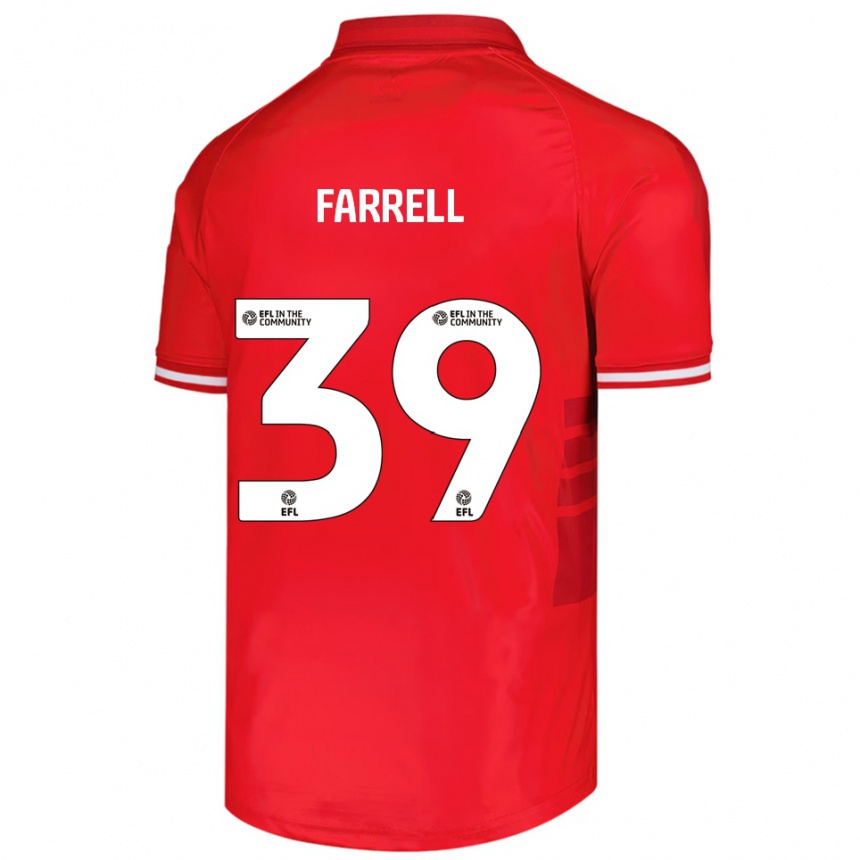 נשים כדורגל Leo Farrell #39 אדום לבן ג'רזי ביתית 2025/26