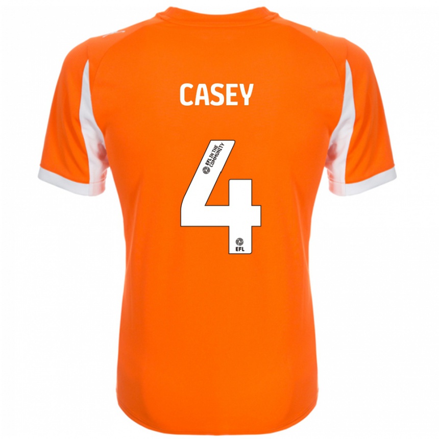 נשים כדורגל אוליבר קייסי #4 כתום לבן ג'רזי ביתית 2025/26