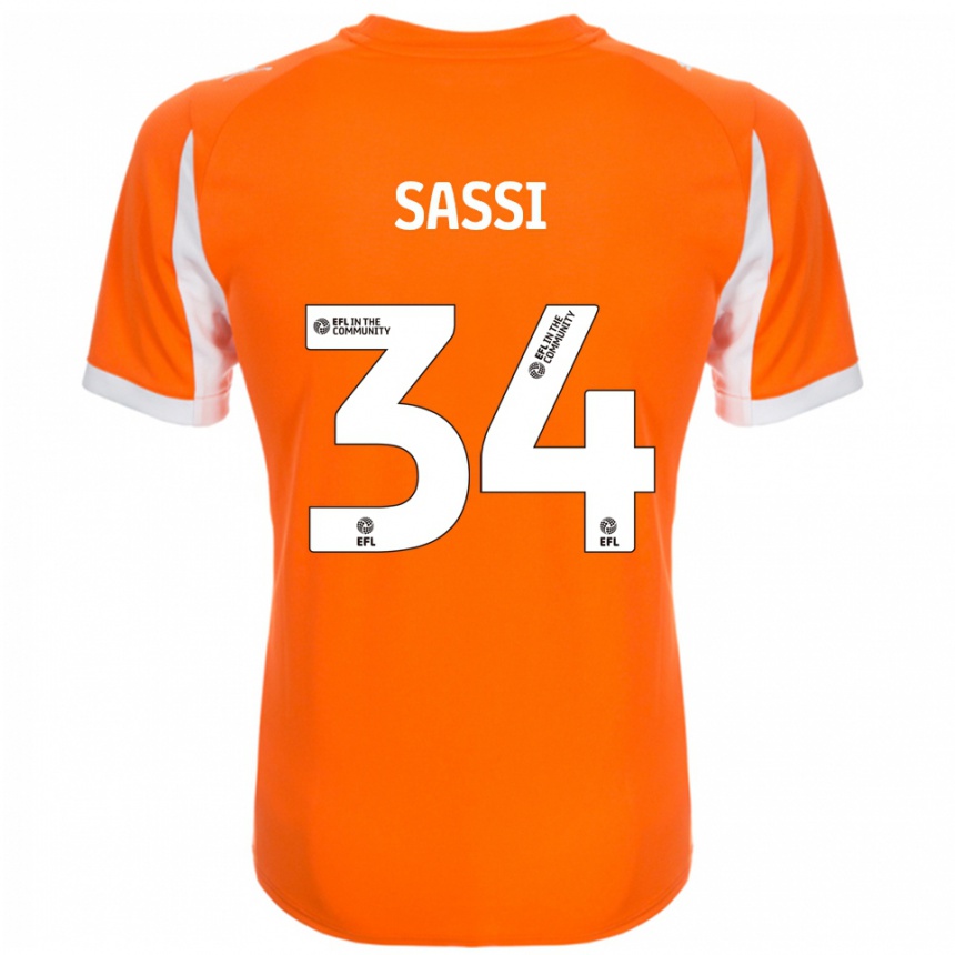 נשים כדורגל דן סאסי #34 כתום לבן ג'רזי ביתית 2025/26