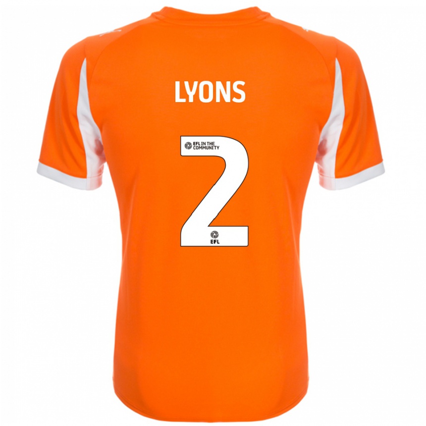 נשים כדורגל אנדי ליונס #2 כתום לבן ג'רזי ביתית 2025/26