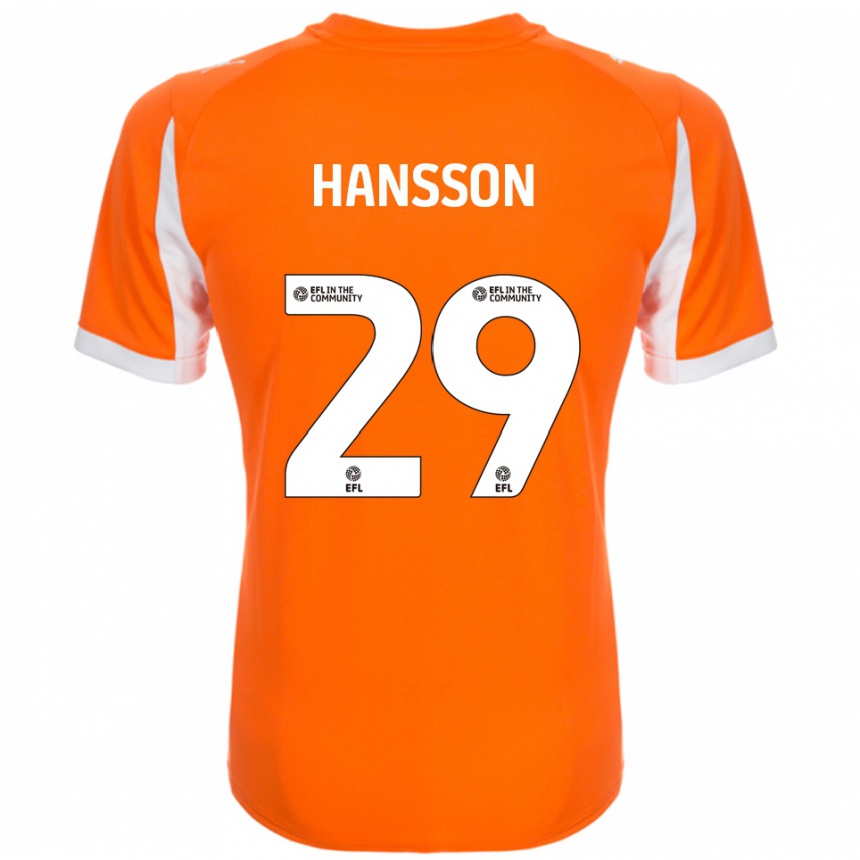 נשים כדורגל אמיל הנסון #29 כתום לבן ג'רזי ביתית 2025/26