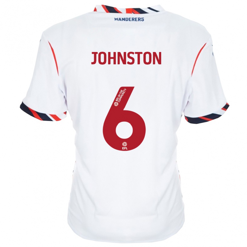 נשים כדורגל George Johnston #6 לבן אדום ג'רזי ביתית 2025/26