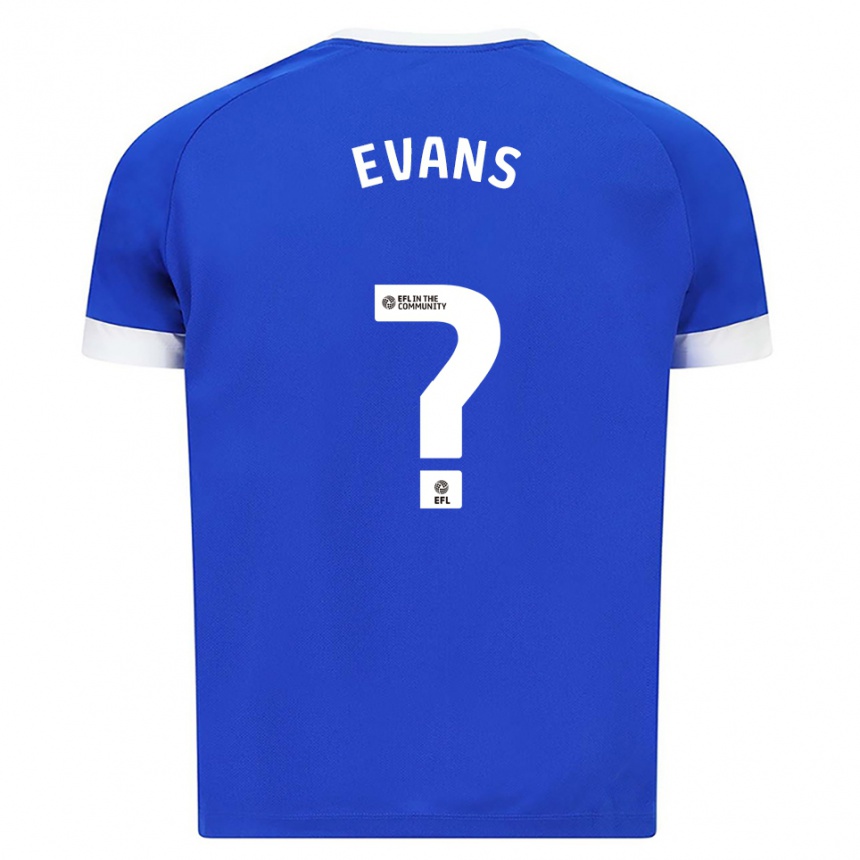 נשים כדורגל Grufydd Evans #0 כחול לבן ג'רזי ביתית 2025/26