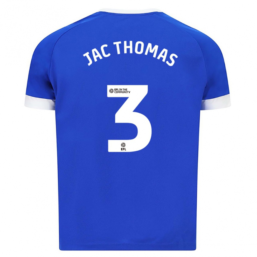 נשים כדורגל ג'אק תומאס #3 כחול לבן ג'רזי ביתית 2025/26