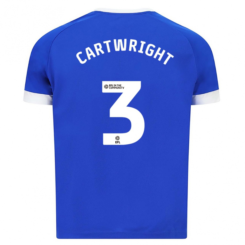 נשים כדורגל Logan Cartwright #3 כחול לבן ג'רזי ביתית 2025/26