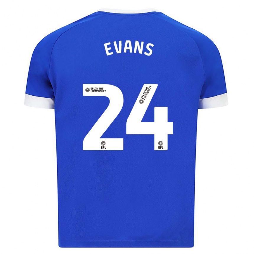 נשים כדורגל Helen Evans #24 כחול לבן ג'רזי ביתית 2025/26