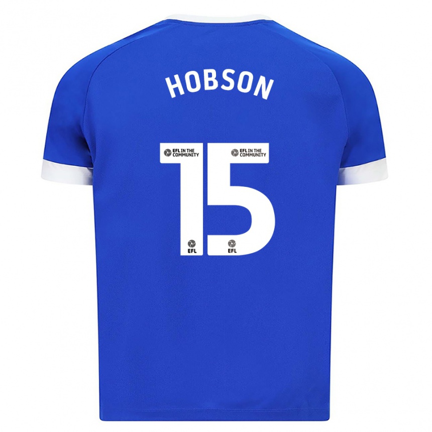 נשים כדורגל Jacob Hobson #15 כחול לבן ג'רזי ביתית 2025/26