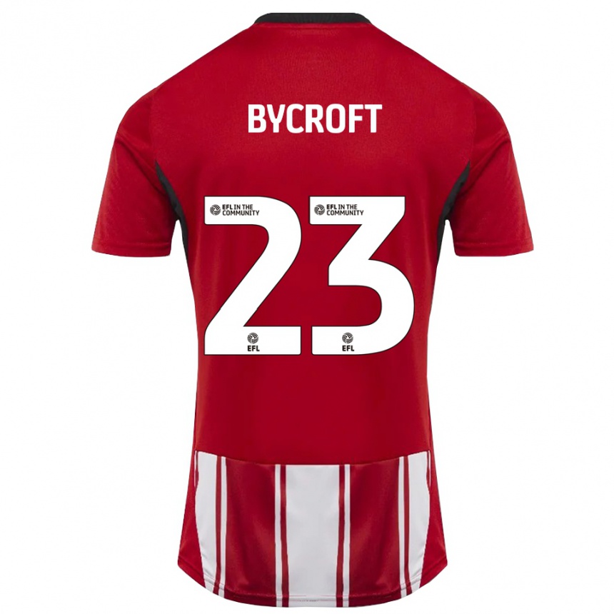 נשים כדורגל ג'ק ביקרופט #23 אדום לבן שחור ג'רזי ביתית 2025/26