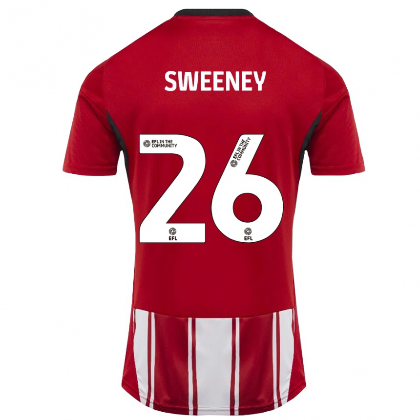 נשים כדורגל פירס סוויני #26 אדום לבן שחור ג'רזי ביתית 2025/26