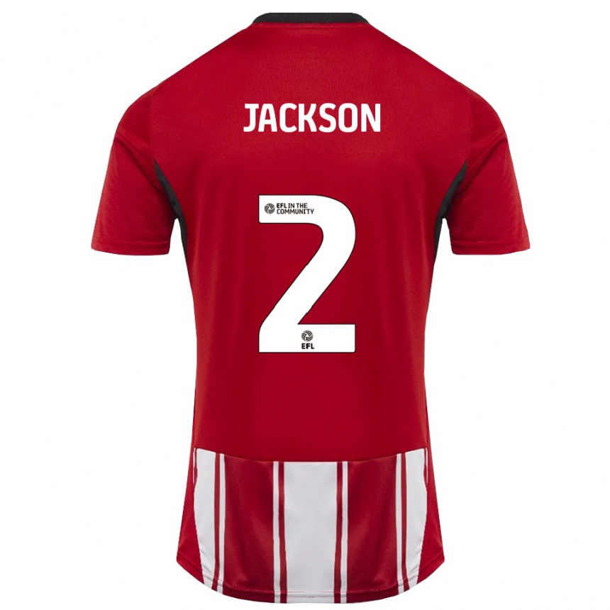 נשים כדורגל Bow Jackson #2 אדום לבן שחור ג'רזי ביתית 2025/26