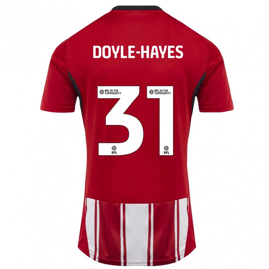 נשים כדורגל Jake Doyle-Hayes #31 אדום לבן שחור ג'רזי ביתית 2025/26