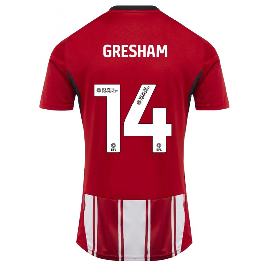 נשים כדורגל Georgie-Marie Barbour-Gresham #14 אדום לבן שחור ג'רזי ביתית 2025/26